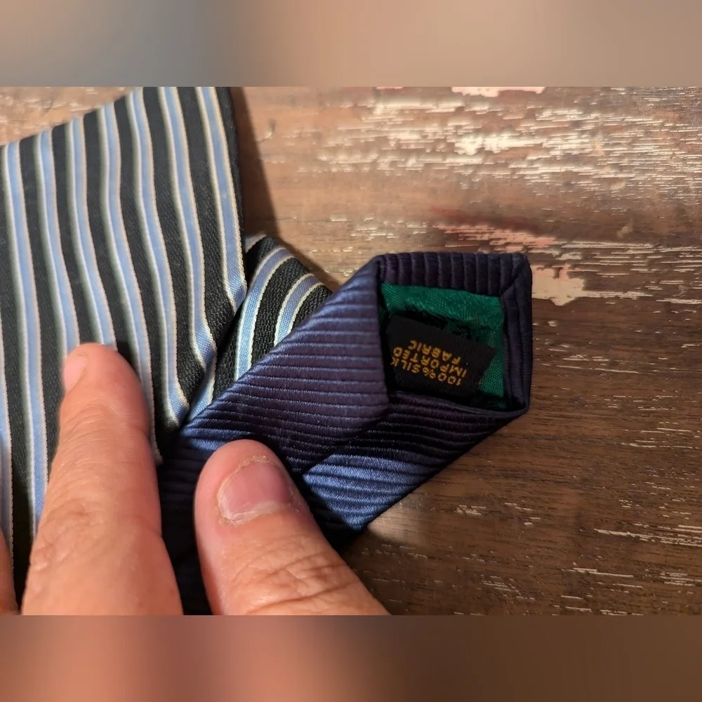 Tommy Hilfiger Blue‎ striped tie 100% silk